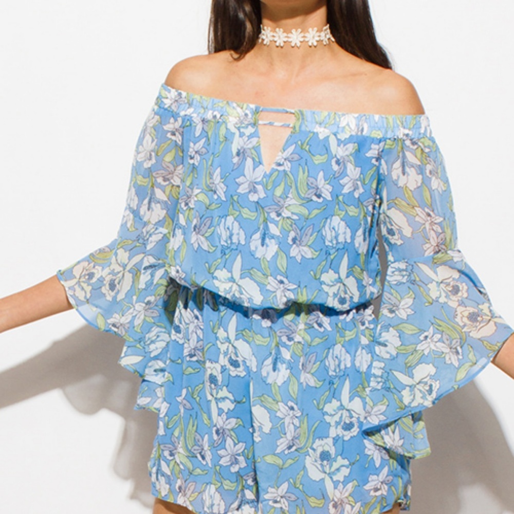 ROMPER - FLORAL OFF-SHOULDER